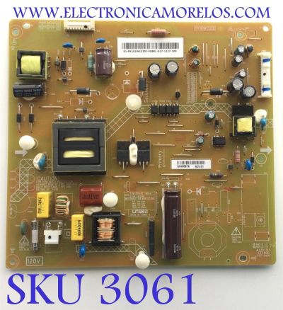 FUENTE DE PODER PARA TV TOSHIBA / NUMERO DE PARTE PK101W1320I / 01-PK101W1320I-VGBEL / UB-3111-5C / 823246 / E301791 / PANEL K430WDR / MODELO 43L420U